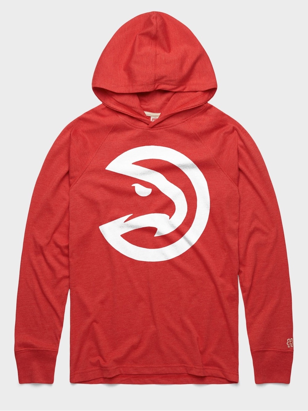 HOMAGE Red Hooded Long-Sleeve Hoody with White Hawk Logo